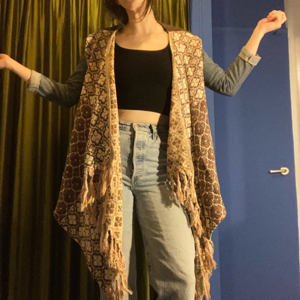 Upcycled boho blanket jacket